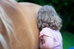 Das sichtbare Vertrauen zwischen Kleinkind und Pferd - Pferdgestützte psychologische Behandlung-Familie im Lot